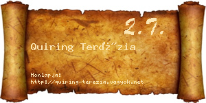 Quiring Terézia névjegykártya